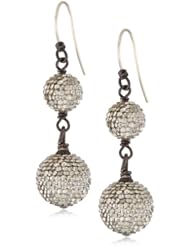 Deanna Hamro Atelier Crystal Silver Shade Double Pave Drop Earrings