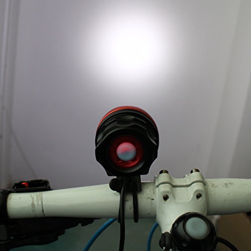 Imagen 5 de HappyJacky® 9*CREE XM-L T6 LED Super Infierno Light Bicicleta 12000 Lumens Linterna con 3 Modos al aire libre Estanco Luz Bicicletas, Recargable para Biking, Caminata, Camping, Caza,Bici Bicicleta Lights Luces delantera (Rojo)