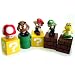 New Super Mario Bros mini figures bundle (a set of Five ~1" figures: Mario, Goomba, Luigi, Koopa Troopa, and Mushroom; Each comes with a ~1" mounting block) (Japanese Imported)
