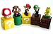 New Super Mario Bros mini figures bundle (a set of Five ~1" figures: Mario, Goomba, Luigi, Koopa Troopa, and Mushroom; Each comes with a ~1" mounting block) (Japanese Imported)_s-1