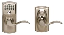 Schlage FE595VCAM619ACC Camelot Keypad Entry Lever Door Lock, Satin Nickel