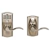Schlage FE595VCAM619ACC Camelot Keypad Accent Lever Door Lock, Satin Nickel