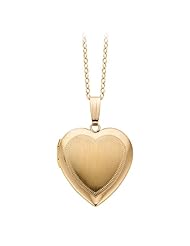 Heart Shaped Engraved Locket in 10K Yellow Gold