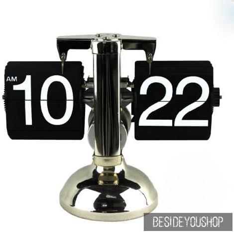 Besideyoushop Wonenice Retro Flip Down Clock - Internal Gear Operated-black
