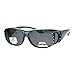 Womens Rhinestone Polarized Oval Fit Over Sunglasses Grey