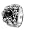 10MM Stainless Steel Biker Ring With 10 Gothic Skulls Around Center Black Stone
