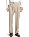 Haggar Men’s Two-Tone Herringbone Pleat Front Cuff Dress Pant