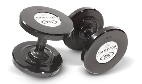 Hampton Fitness Gel-Grip Urethane 42.5 lb Dumbbell Pair with Black Handle