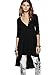 Urban CoCo Women's Half Sleeve High Low Loose Casual T-Shirt Top Tee Dress (XX-Large, Black)