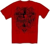Christian T-Shirt Tough Love Cross On Red