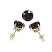 Crazy2Shop 14K Yellow Gold Round Black Simulated Diamond Earring Set, Prong Setting