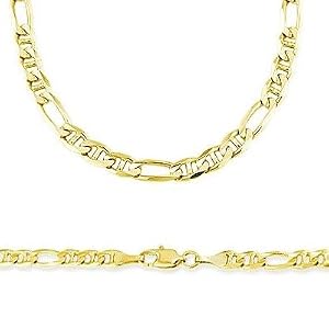 14k Solid Yellow Gold Figaro Gucci Bracelet 4mm 7.5 by