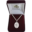 Silver-Plated Necklace with 18" Chain and 1" Oval with Dove Pendant