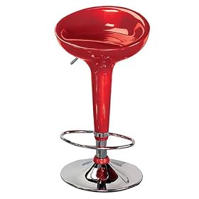 LumiSource Scooper Hydraulic Barstool, Red by LumiSource, Inc.