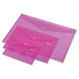 Electronics : Rexel Carry Folder Polypropylene Popper Seal A4 Pink Ref 2102001