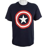 Captain America 80s Captain Shield Logo Mens T-Shirt