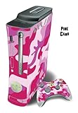Skin Decal Cover for Xbox 360 Console + two Xbox 360 Controllers - Pink Cam ....