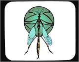 Decorated Mouse Pad with green, insect, blue, fly, wings