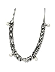 Stainless Steel Freshwater Cultured Pearls Toggle Necklace