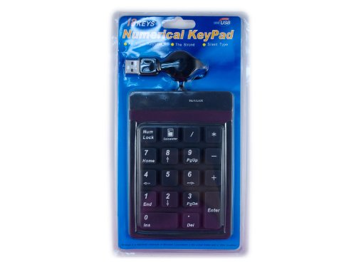 New Silicon and Soft 18- Key Mobile USB Numeric Keypad for Windows 7/ 98, 2000, ME, XP, Vista 32/7 (32 bit) - [Black]