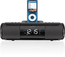 iLive ISP209B Portable Speaker System with Alarm Clock and Dock for iPod and iPhone (Black)