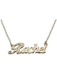 Name Necklaces Rachel - Personalized Necklace Gold Plated 18K, Belcher Chain, 2mm Thick