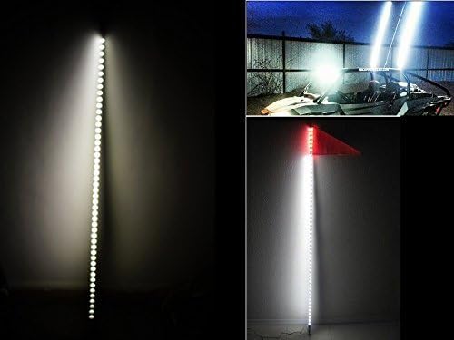 Wellness Everything 6ft Led Whip Led Light Bar White Color with Safety Flag for Buggy, Dunes, Utv,atv (6ft White)