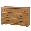 South Shore 3232027 Prairie Collection 6-Drawer Double Dresser, Country Pine