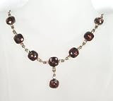 Ladies large nugget drop necklace - smoked topaz