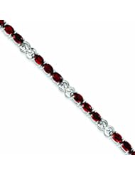 Genuine .925 Sterling Silver Garnet Bracelet 10.3 Grams . 100% Satisfaction Guaranteed.