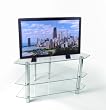Glass/Steel Corner TV Stand - Clear/ Chrome (44")