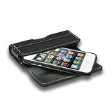 NEW QuickFlipCase for iPhone 4 and iPhone 4S, Apple Bumper Edition, Grantwood Technology's Premium Leather Horizontal Flip Case (Black)