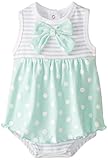 BON BEBE Baby-Girls Newborn Bow and Polka Dots Sleeveless Sundress, Multi, 3-6 Months