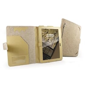 Tuff-Luv Natural Hemp book-style case for Sony S1 Tablet - Desert Sand