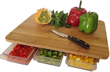 **48 Hour Sale! 51% Off Wooden Cutting Board With Draws!!!** Best Selling Bamboo Cutting Board. Ashcroft Wood Chopping Board With BPA-Free Acrylic Drawers For Food-Prep.