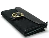 AUTHENTIC COACH BLEECKER SIGNATURE CHECKBOOK WALLET 40893 (Black/Black)
