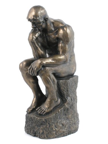 Rodin the Thinker Statue Fine Art Sculpture Male Nude Figure Real Bronze Powd...