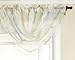 Stylemaster Renaissance Home Fashion Jasmine Tile Print Sheer Waterfall Valance, 47 by 38-Inch