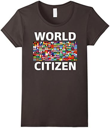 Women's World Citizen Countries Flag EqualityTogether Peace Shirt Medium Asphalt