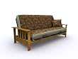 The Mead Convertible Wood Futon Chair, Medium Oak