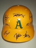 2013 Oakland Athletics Team Autographed Full Size Batting Helmet with 25 Signatures Total, Proof Photos
