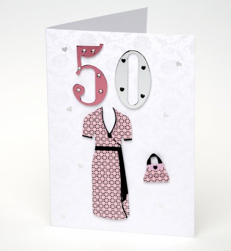 50th Glamorous Dress Birthday Card