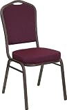 Hercules&trade; Series Crown Back Banquet Chair with Goldvein Frame and Burgundy Patterned Fabric [HF-C01-T18-BURG-GG]