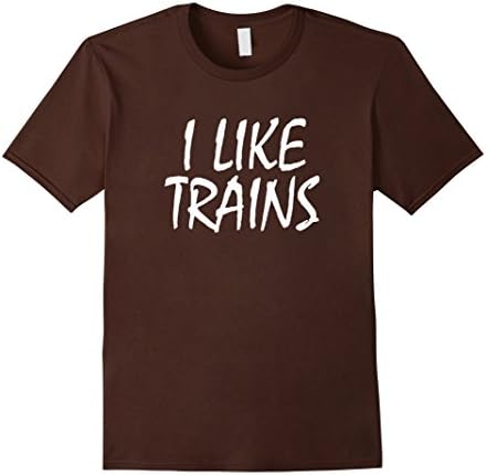 Men's I like trains shirt XL Brown