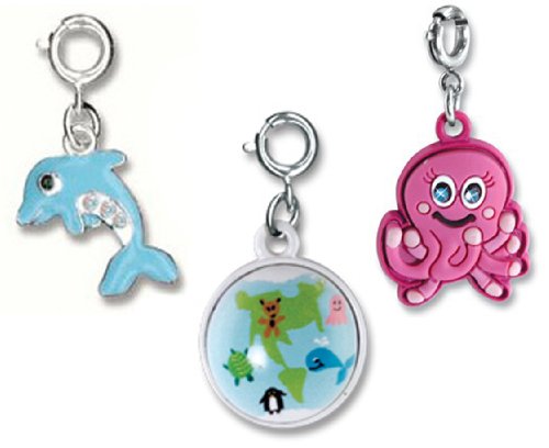 CHARM IT! Set of 3 Ocean Themed Charm Set with Dolphin, Save the Animals and Octopus Charms
