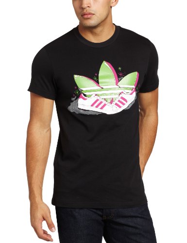 adidas Mens Sneaker Trefoil Tee , Black, X Large