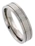 Titanium 6 mm (1/4") Flat Comfort Fit Band with Etched Celtic Knot work and Raised Edges