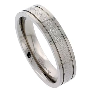 Titanium 6 mm (1/4 in.) Flat Comfort Fit Wedding Band Ri