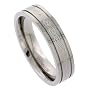 Titanium 6 mm (1/4") Flat Comfort Fit Band with Etched Celtic Knot work and Raised Edges