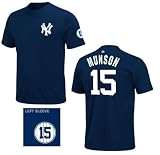 New York Yankees Thurman Munson Name and Number Navy T-Shirt Size: 2XL